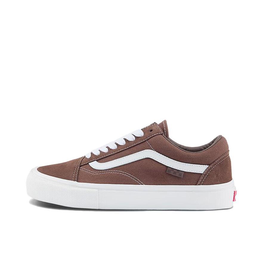 推荐商品：Vans/范斯 Old Skool 滑板鞋 板鞋 轻便防滑复古舒适经典 白色/深棕色