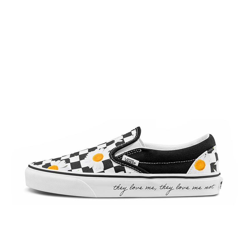 推荐商品：Vans/范斯 Classic Slip-on 防滑 简约 棋盘格 一脚蹬 百搭 休闲 帆布鞋 黑色/彩色/太阳花