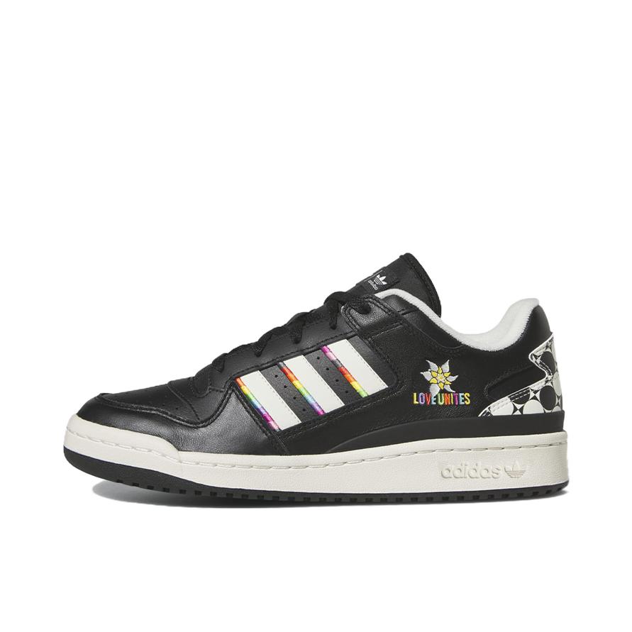 推荐商品：adidas Originals Forum 板鞋 轻便复古防滑时尚魔术贴篮球风薄底包裹性 正黑色/白色