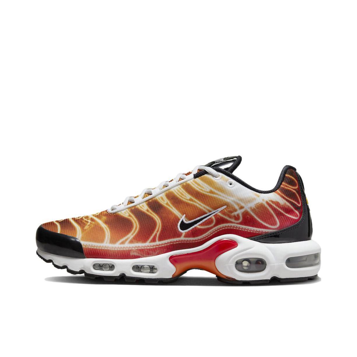 推荐商品：Nike Air Max Plus 跑鞋 休闲舒适轻便网布透气防滑耐磨气垫缓震包裹性贴合圆头 黄色/红色/黑色