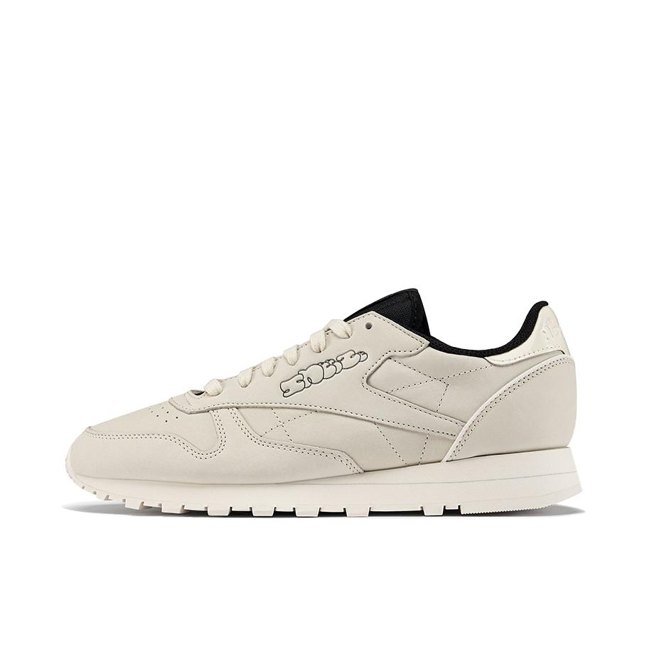 推荐商品：Reebok/锐步 Classic Leather 跑鞋 休闲复古减震回弹防滑耐磨低帮合成革织物轻便 SNEEZE联名/米色