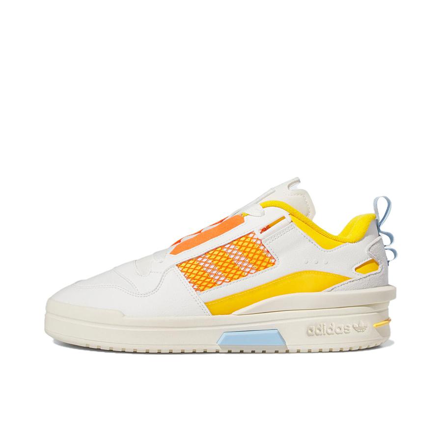 推荐商品：adidas Originals FORUM LOW 板鞋 复古城市风舒适防滑耐磨篮球风增高薄底 白/黄/橙色