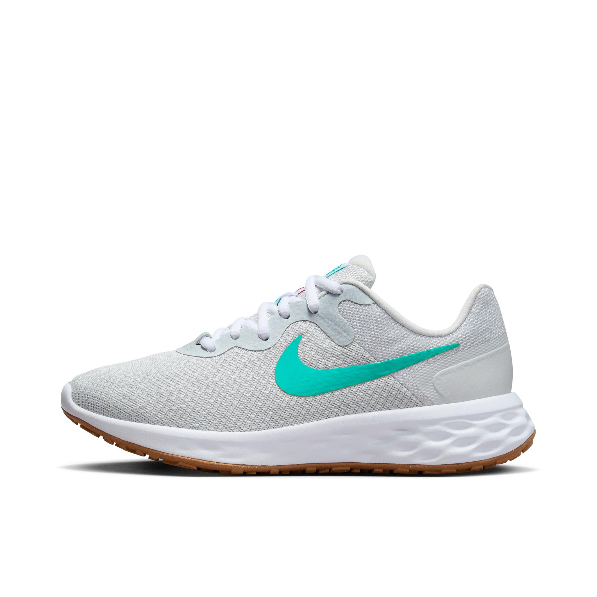 推荐商品：Nike Revolution 6 跑鞋 减震网面透气回弹圆头 女款/绿色/灰色