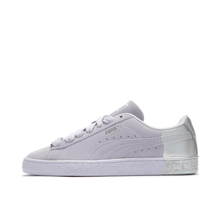 推荐商品：Puma/彪马 Suede Classic 面包鞋 板鞋 舒适百搭防滑耐磨轻便透气复古低帮圆头 银色/紫色