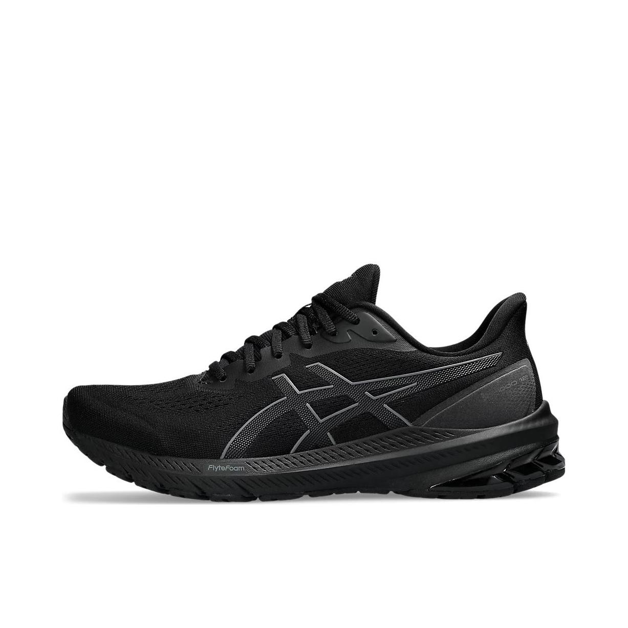 推荐商品：Asics/亚瑟士 GT-1000 12 跑鞋 舒适轻量回弹缓震耐磨网面透气织物马拉松潮流百搭稳定支撑复古 男款/4E/黑色