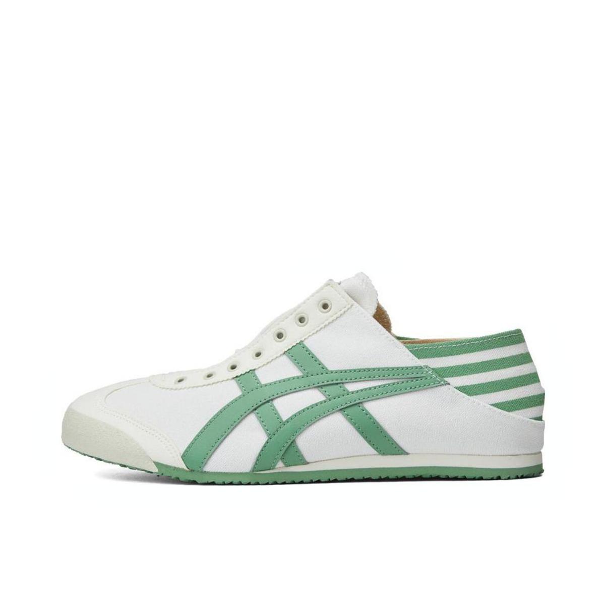 推荐商品：Onitsuka Tiger 鬼塚虎 Mexico 66 Paraty 跑鞋 一脚蹬潮流复古轻便舒适百搭 浅绿/白色