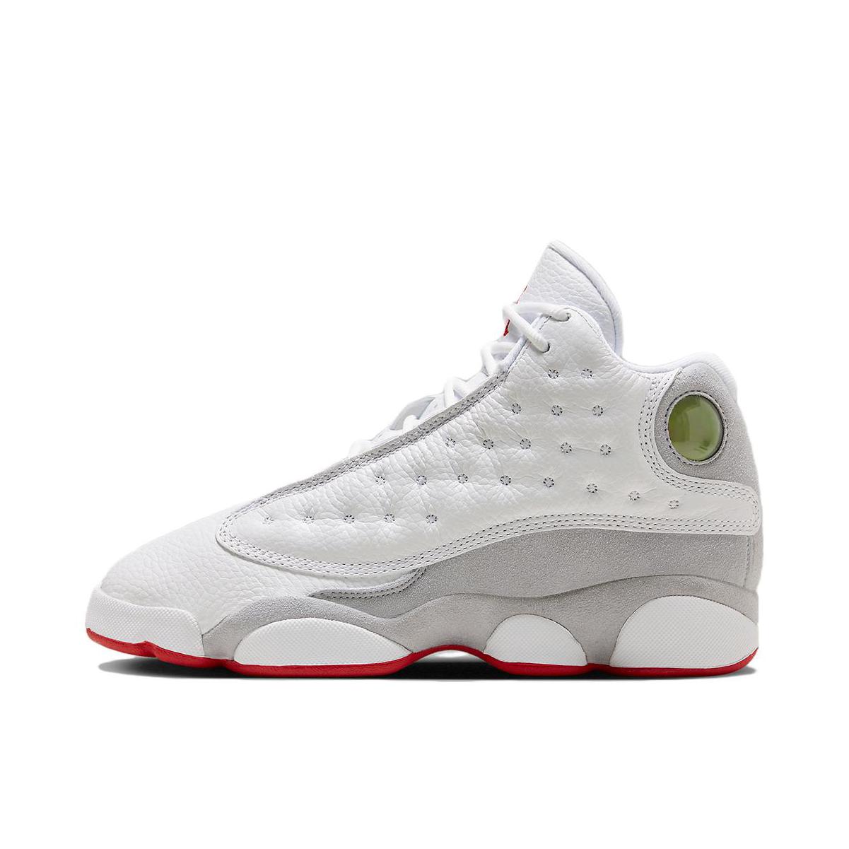 推荐商品：Air Jordan 13 篮球鞋 zoom air缓震支撑抓地减震防滑舒适拼接复古耐穿 GS/白色/灰色/红色