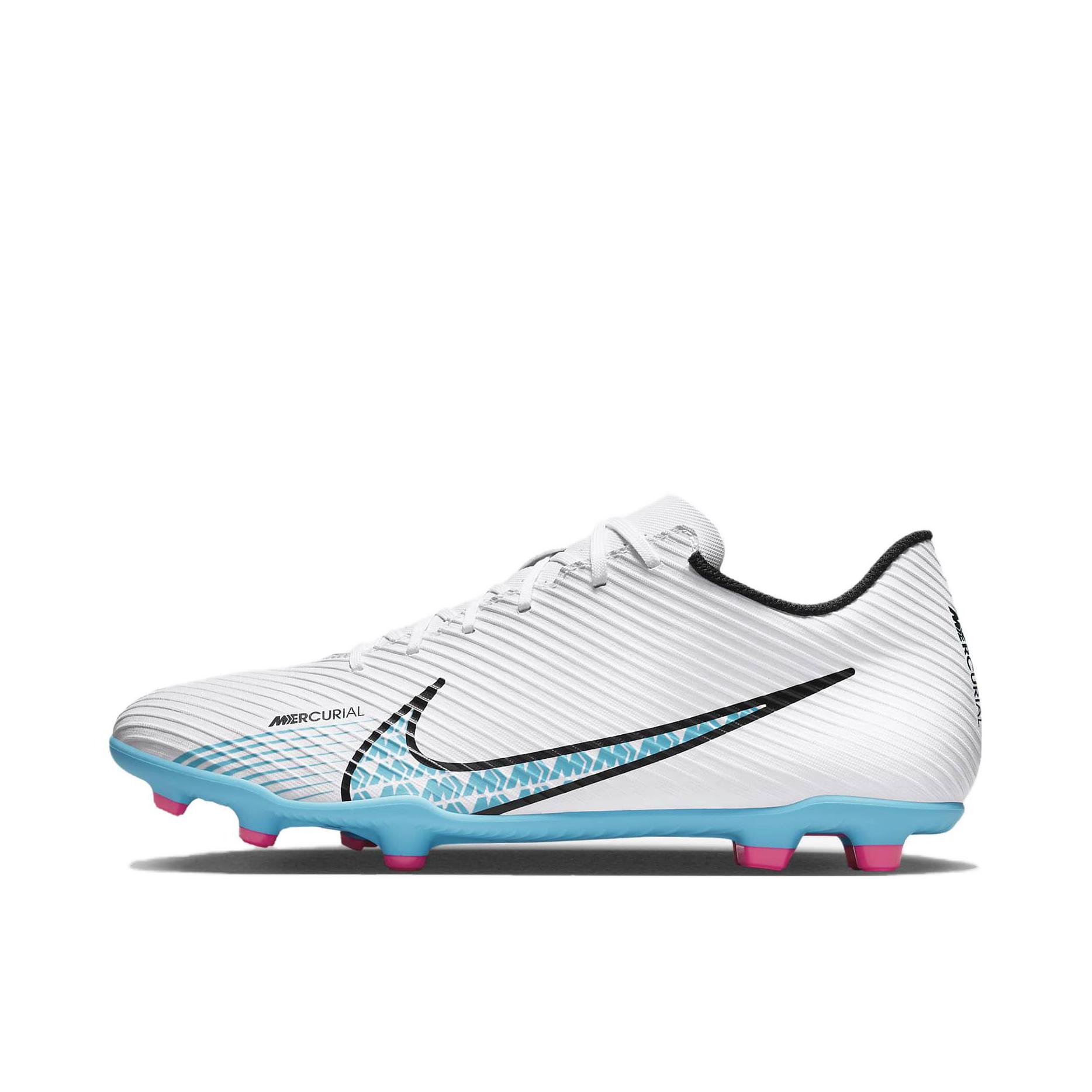 推荐商品：Nike Air Zoom Vapor 15 ACADEMY HG 顶级 胶质短钉 硬草地 耐磨 足球鞋 白色/蓝色
