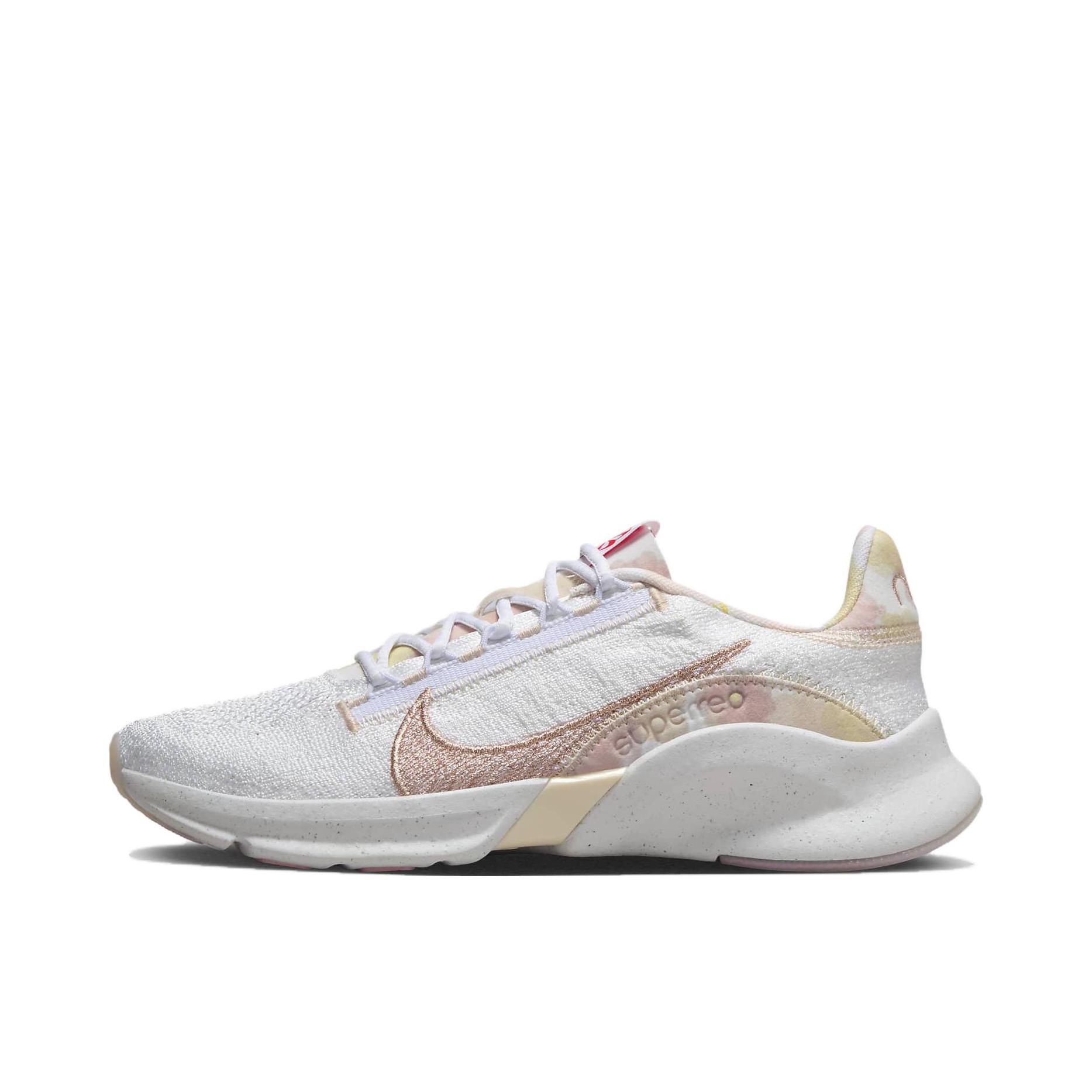 推荐商品：Nike SuperRep Go 3 Flyknit Next Nature 跑鞋 减震回弹轻便透气支撑织物 白色/冰番石榴色