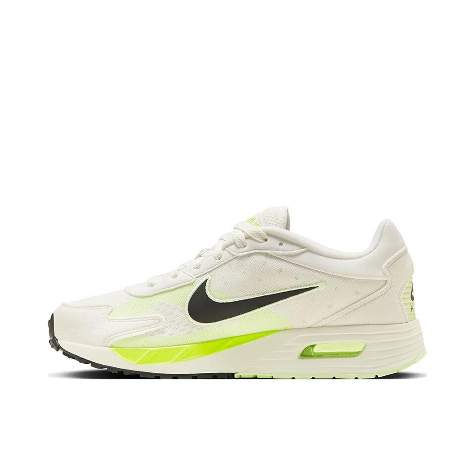 推荐商品：Nike Air Max Solo 运动休闲鞋 训练舒适轻便网面透气缓震耐磨支撑复古抓地 女款/帆白/黑色/微黄绿