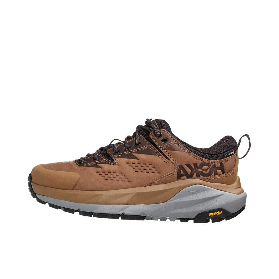 推荐商品：HOKA ONE ONE Kaha Low GTX 户外 耐磨 轻便 防水 包裹性 登山鞋 女款/棕色/灰色