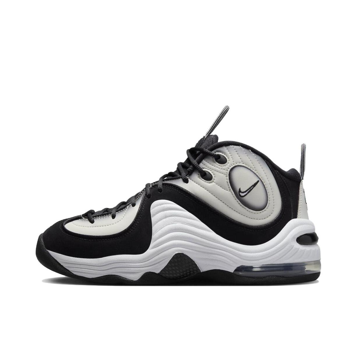 推荐商品：Nike Air Max Penny 2 哈达威 复古百搭 实战 舒适减震 网面透气 防滑耐磨 皮革 运动篮球鞋 黑色/米白