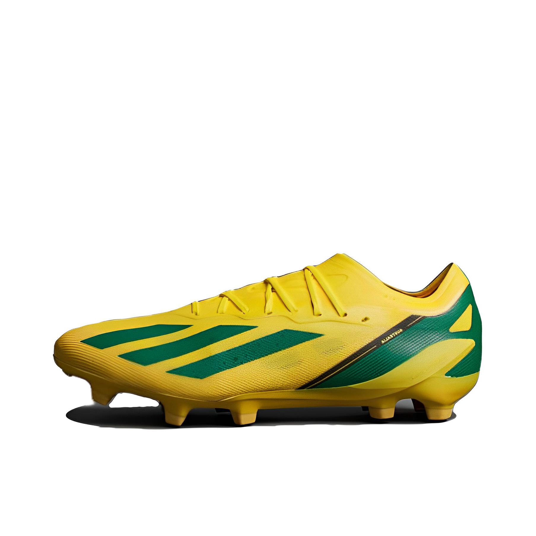 推荐商品：adidas X Crazyfast.1 FG 顶级 胶质长钉 人造草地 减震耐磨圆头 足球鞋 黄色/绿色