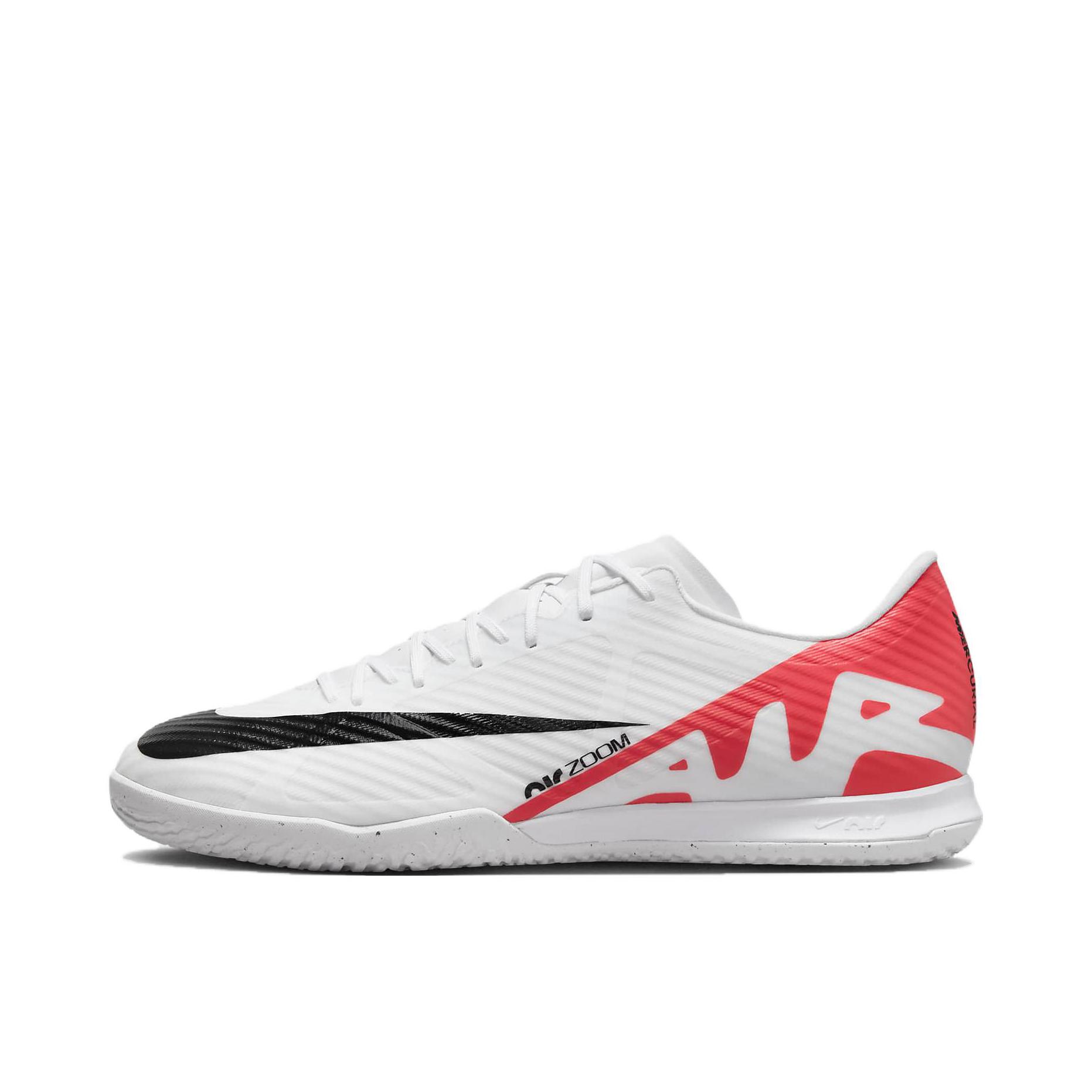 推荐商品：Nike Mercurial Vapor 15 Academy IC 中端 平底 室内 圆头 防滑 训练 足球鞋 白色/红色