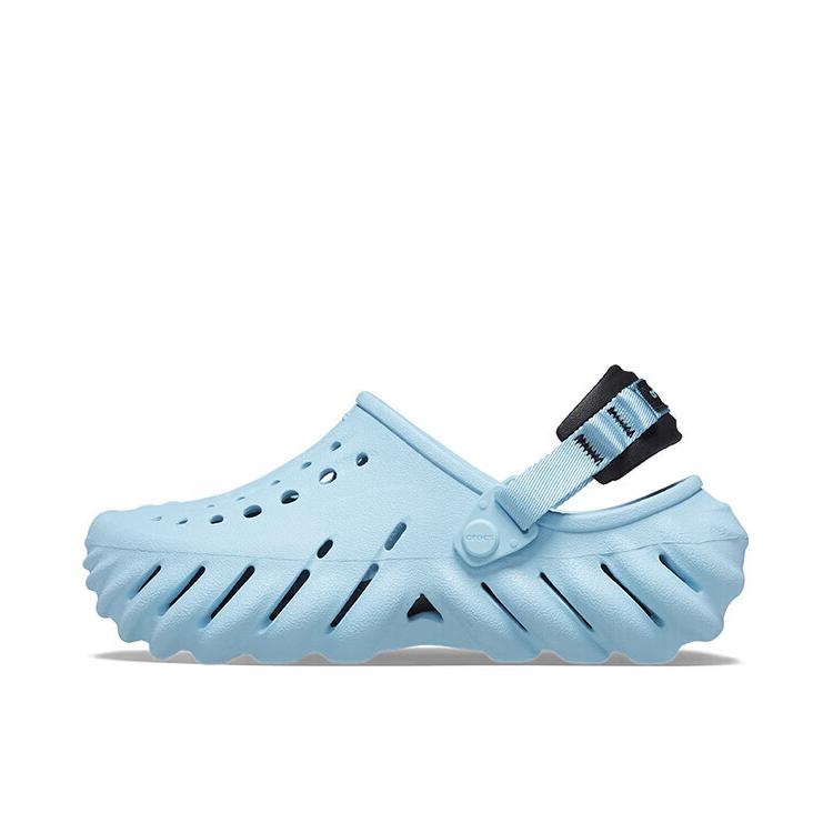 推荐商品：【檀健次同款】Crocs/卡骆驰 Echo Clog 波波 防滑包头 轻便舒适 一脚蹬 圆头 沙滩运动 涉水 缓震 洞洞鞋 凉鞋 蓝色
