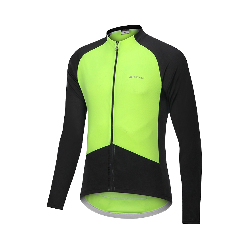 推荐商品：NUCKILY 定制车队速干运动长袖骑行服 男女同款 MH023 荧光绿