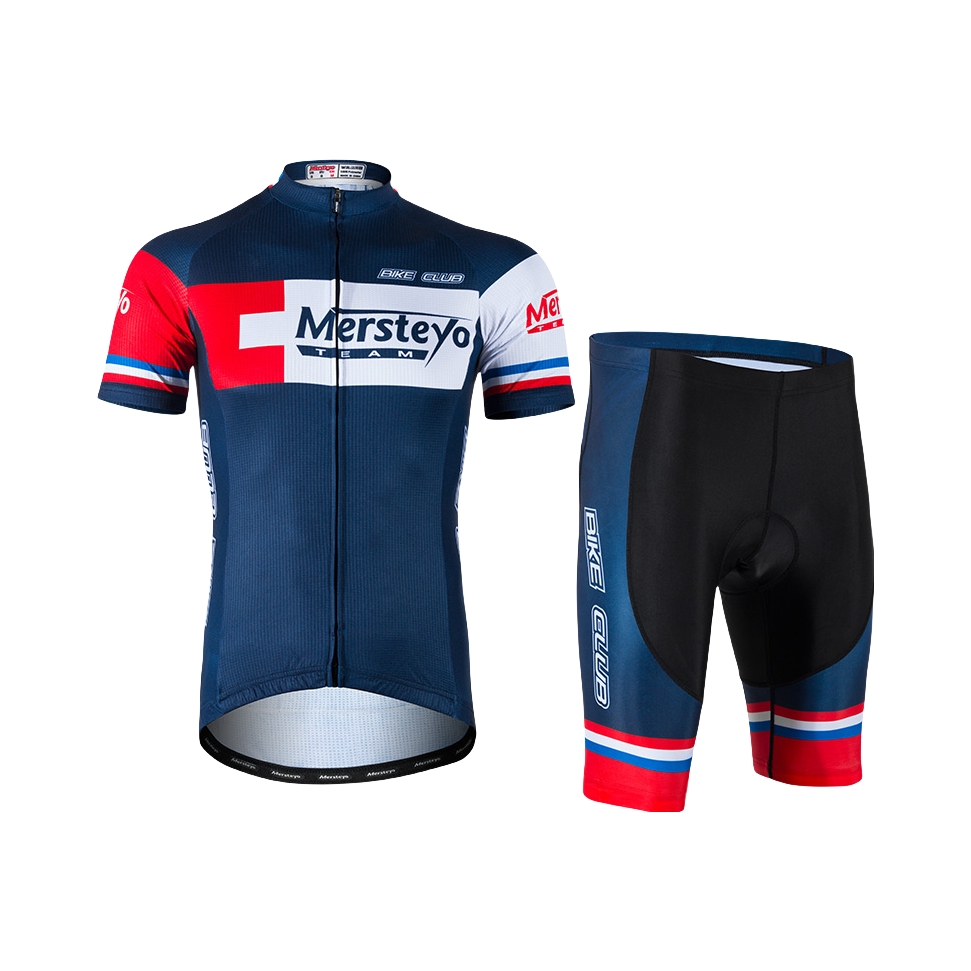 推荐商品：Mersteyo 公路自行车短袖骑行服套装 DT-LA00002017 深蓝+黑