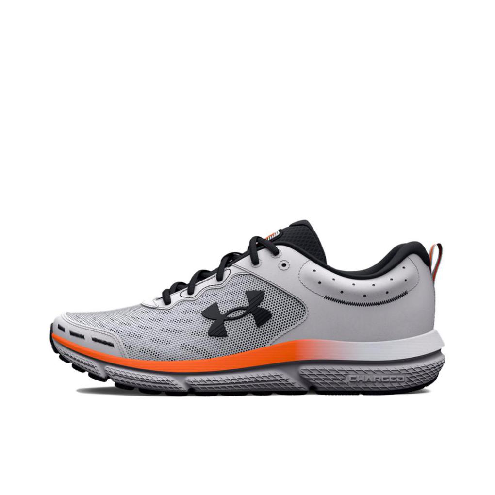推荐商品：Under Armour/安德玛 Charged Assert 10 防滑耐磨 网面 支撑 舒适透气 缓震运动 回弹 跑鞋 灰色/橙色