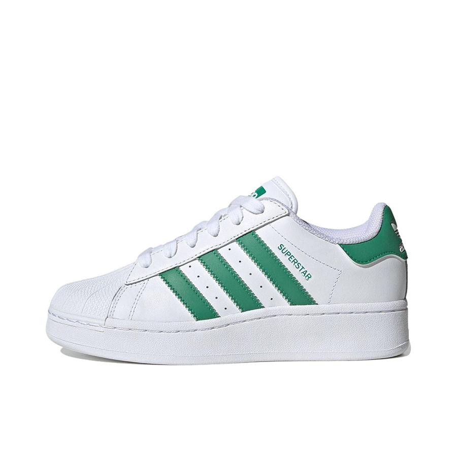 推荐商品：【宋雨琦同款】 adidas Originals Superstar 板鞋 轻便贝壳头薄底舒适百搭耐磨复古 白色/绿色