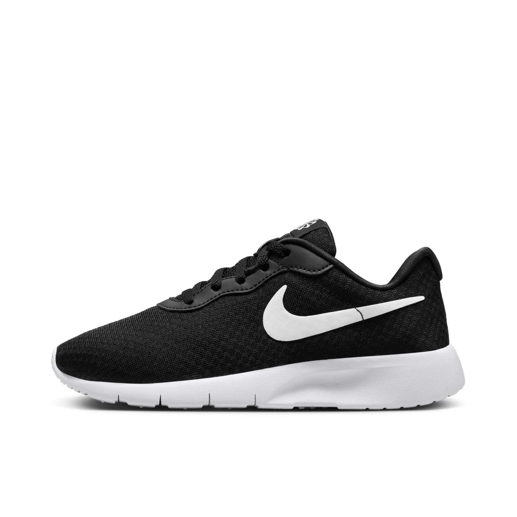 推荐商品：Nike Tanjun 跑鞋 舒适轻便网面透气缓震耐磨复古百搭慢跑低帮圆头 GS/黑色/白色