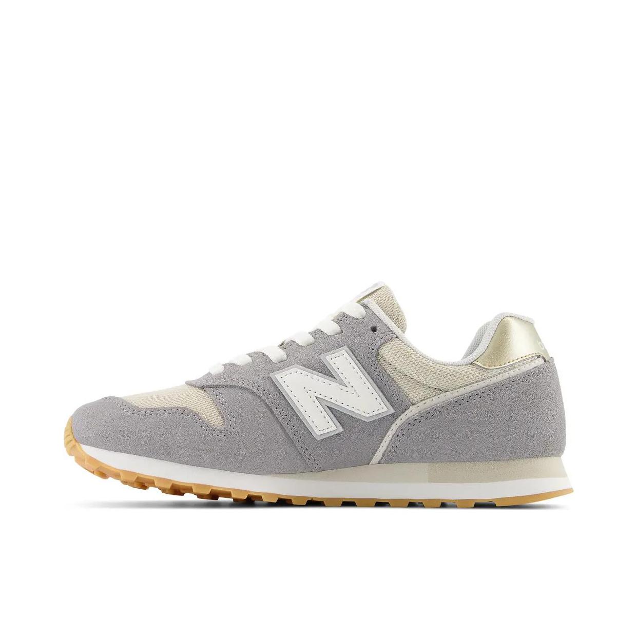 推荐商品：New Balance 373 织物 经典复古 百搭简约 网布 减震 舒适透气 防滑耐磨 低帮 合成革 马拉松 轻便缓震 运动休闲鞋 女款/灰色/黄色