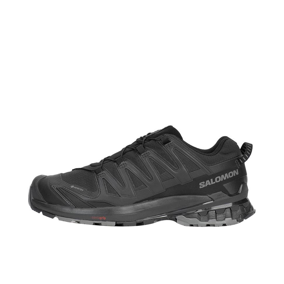 推荐商品：Salomon/萨洛蒙 XA Pro 3D V8 户外休闲鞋 防水透气稳定耐磨防滑越野网布圆头回弹合成革 黑色/灰色/宽楦