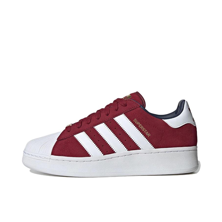 推荐商品：【宋雨琦同款】 adidas Originals Superstar 板鞋 轻便贝壳头薄底舒适百搭耐磨复古 深红/白色