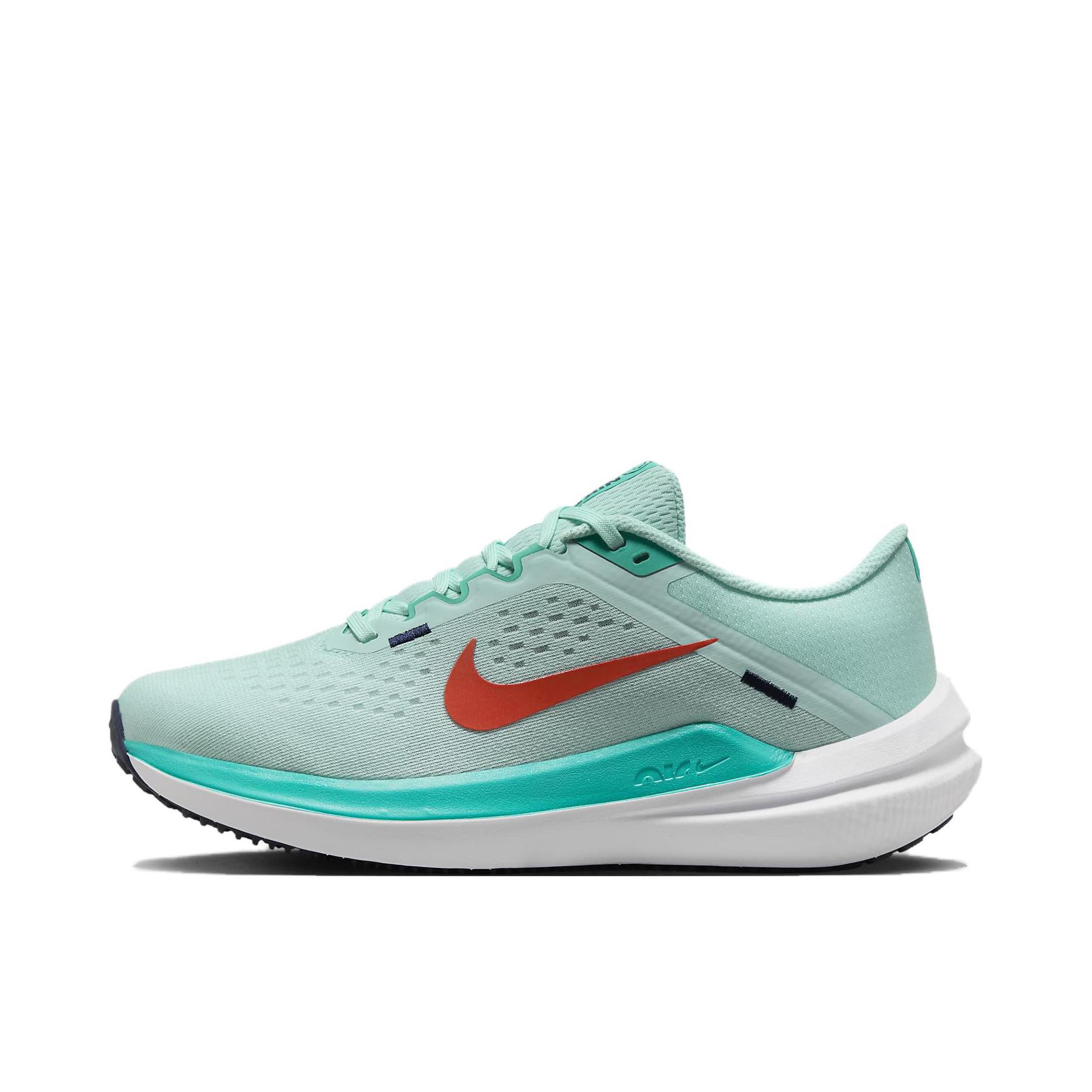 推荐商品：Nike Air Winflo 10 跑鞋 缓震回弹耐磨网面透气支撑短跑长跑圆头 女款/绿色/青色