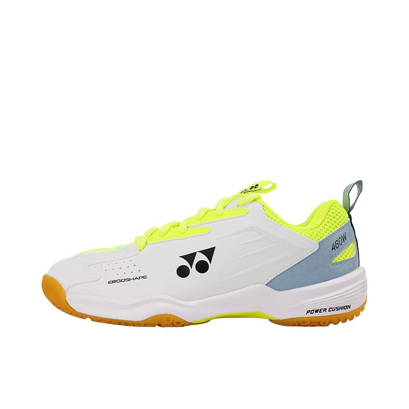 推荐商品：YONEX/尤尼克斯 Power Cushion 460 羽毛球鞋 织物合成革系带耐磨抗冲击包裹性防滑缓冲比赛训练 白色/黄色