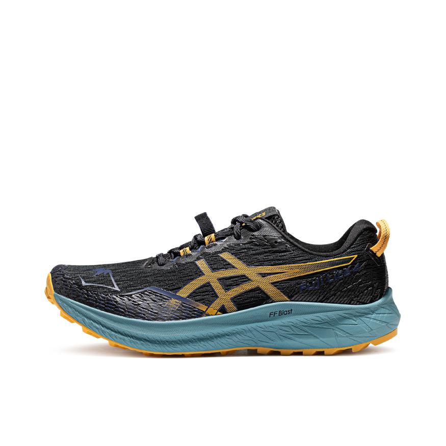 推荐商品：Asics/亚瑟士 Fuji Lite 4 防滑耐磨 轻便透气 缓震回弹 舒适百搭 时尚 跑鞋 黑色/黄色