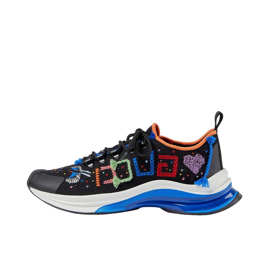 推荐商品：Gucci Lovelight系列 时尚系带 休闲鞋 708645FAAJQ 黑色