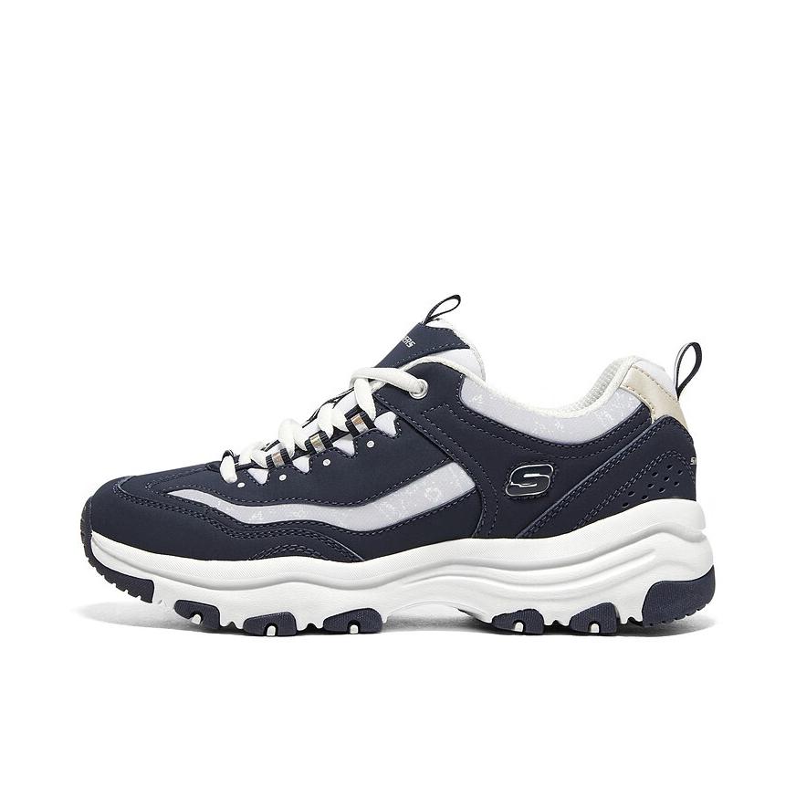 推荐商品：Skechers/斯凯奇 I-Conik 奥利奥 老爹鞋 熊猫鞋 厚底增高复古时尚缓震透气运动休闲轻便 女款/深蓝色/白色