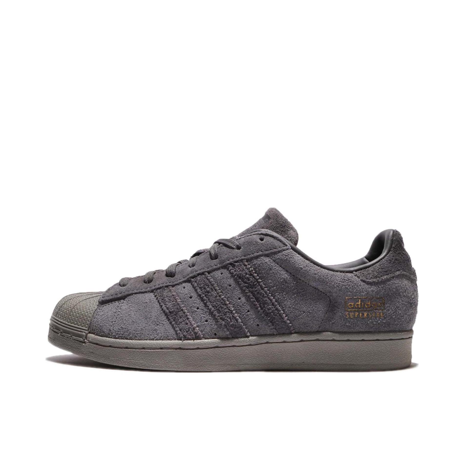 推荐商品：【宋雨琦同款】 adidas Originals Superstar 板鞋 轻便贝壳头薄底舒适百搭耐磨复古 Grey/Utility Black 深灰麂皮