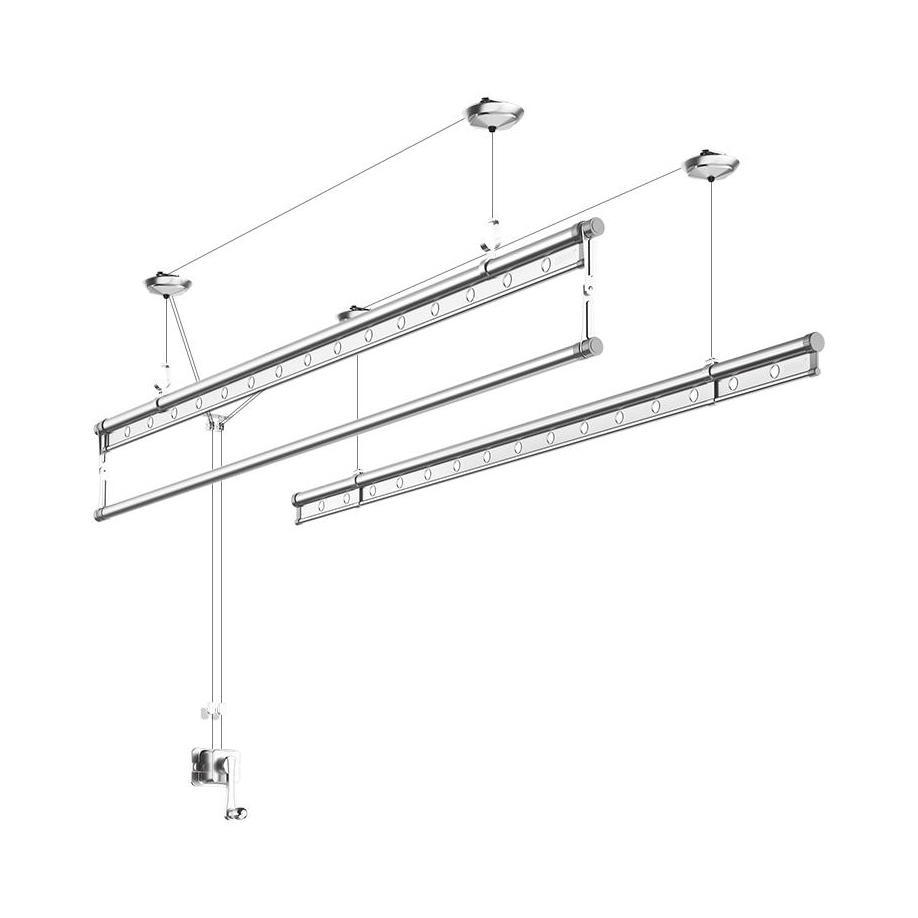 推荐商品：金贵夫人 复合材料 三杆 手摇升降晾衣架 阳台晒被子晒衣服家用