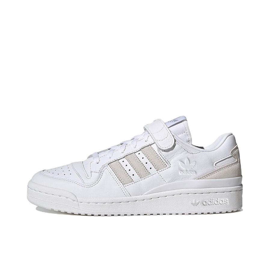推荐商品：adidas Originals Forum 板鞋 轻便复古防滑时尚魔术贴篮球风薄底包裹性 纯白色/灰色