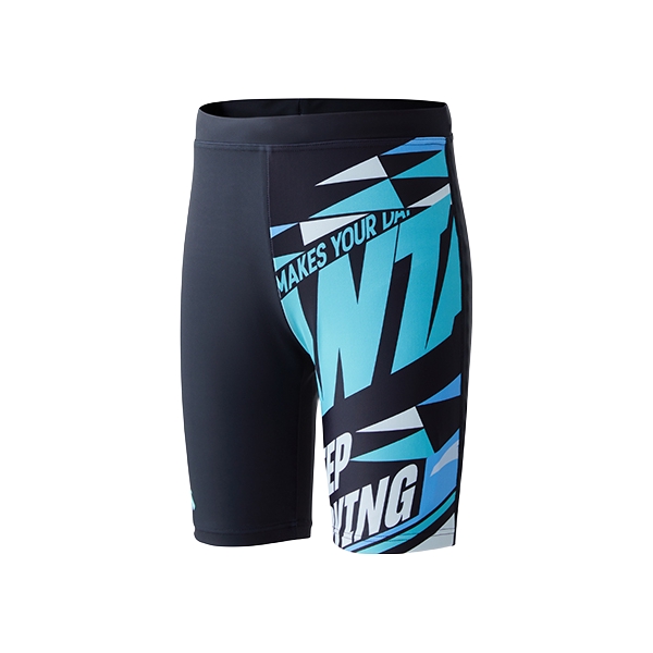 推荐商品：ANTA童装 修身速干弹力五分泳裤 男中大童 A3823531452 黑