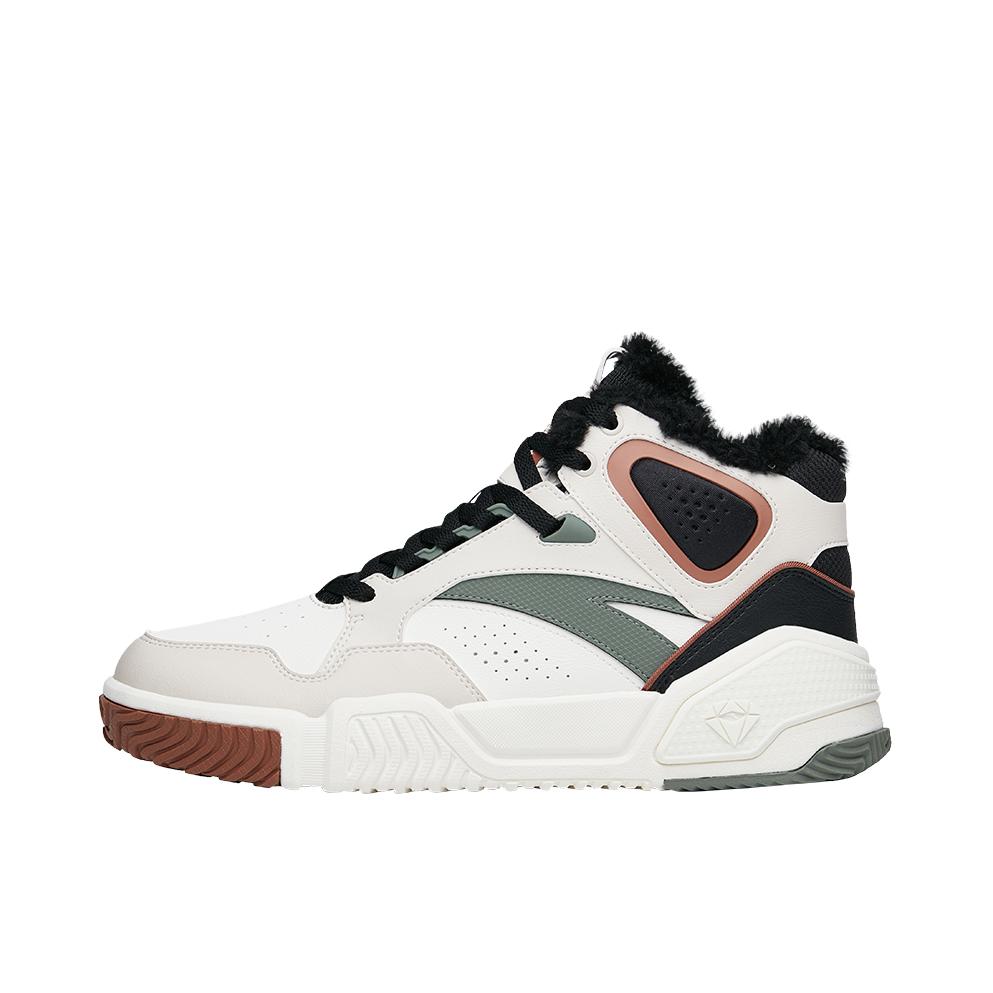 推荐商品：安踏 烈焰 舒适轻便 增高厚底 防滑耐磨 潮流 加厚保暖 运动休闲鞋 112238090R 加绒/象牙白/泥沙灰/黑色