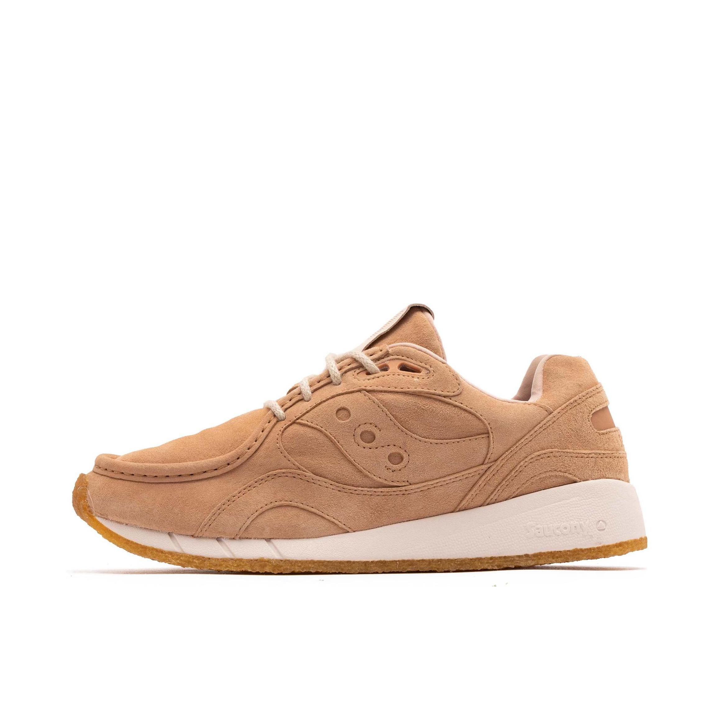 推荐商品：Saucony/索康尼 Shadow 6000 经典复古 防滑耐磨 舒适休闲 透气 防水 织物 运动 跑鞋 棕色/乳白色