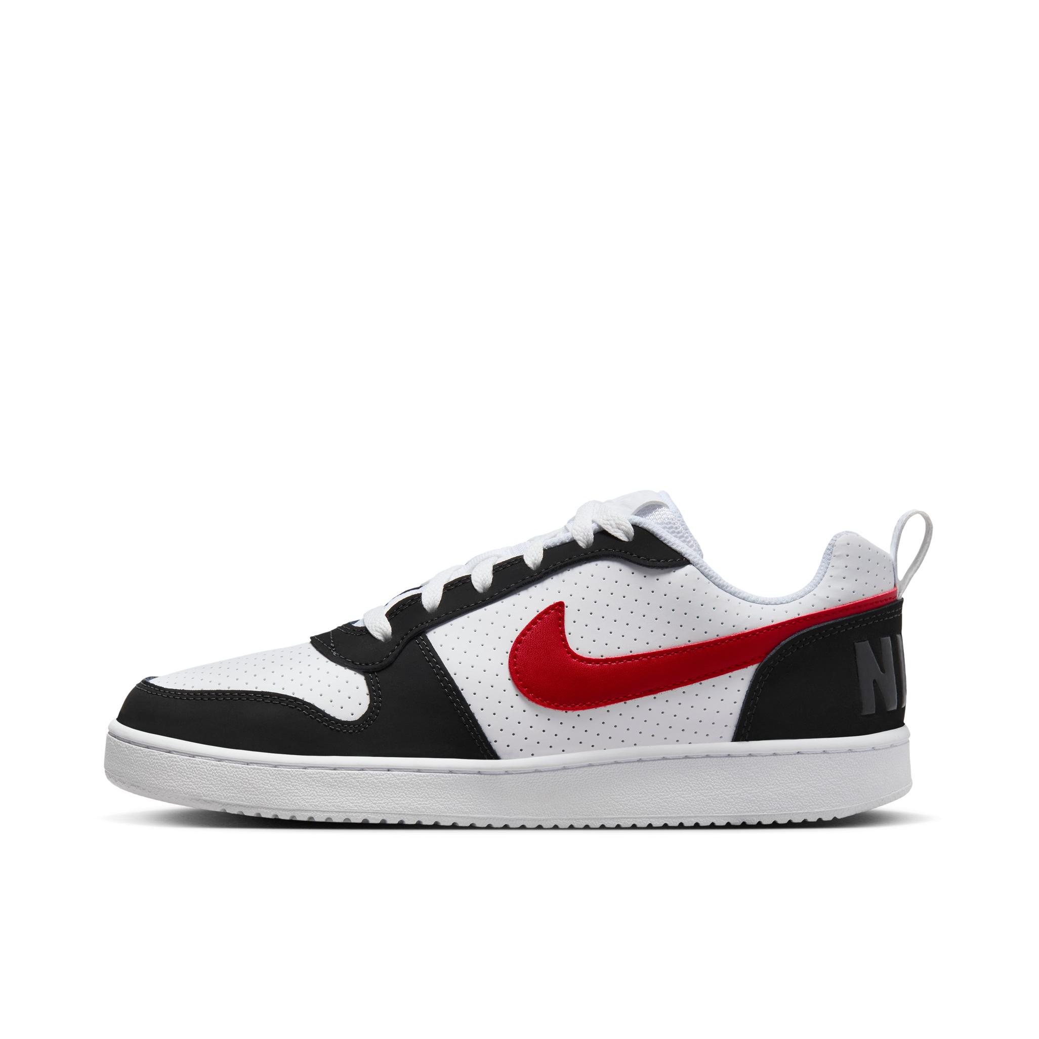 Nike Court Borough 复古 舒适透气 防滑耐磨 轻便 防水耐穿 板鞋 运动休闲鞋 Black White Red 黑白/红钩