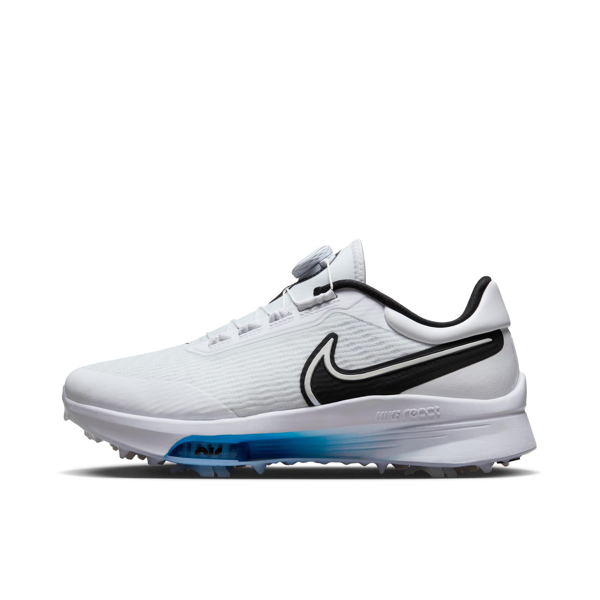 推荐商品：Nike Air Zoom Infinity Tour NEXT% 防滑 透气 织物 高尔夫球鞋 白色/蓝色/黑色