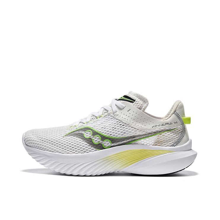 推荐商品：Saucony/索康尼 Kinvara 菁华 14 轻量 缓震 网面透气 防滑耐磨 跑鞋 女款/白色/绿色/黄色