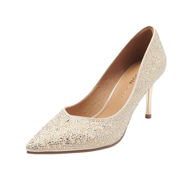 推荐商品：PT'SON/百田森 法式 优雅 高跟鞋  金色