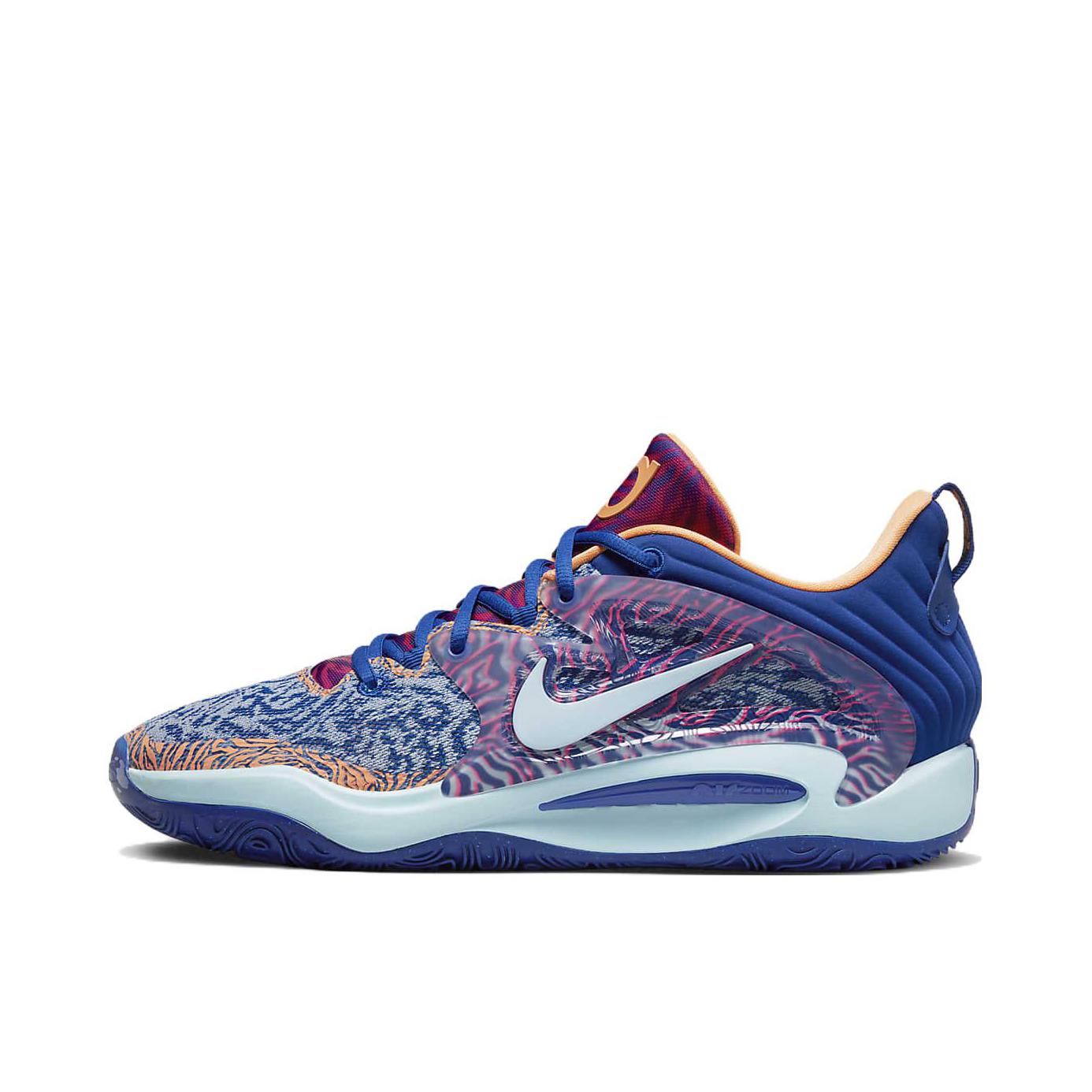 推荐商品：Nike KD 15 杜兰特 Strobel 缓震透气 防滑耐磨 圆头 包裹性 支撑 篮球鞋 国外版/蓝色/紫色