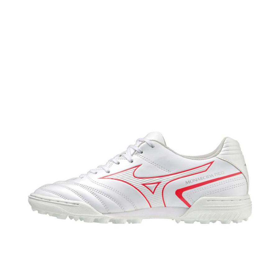 推荐商品：Mizuno/美津浓 Monarcida NEO 2 TF 轻便舒适 防滑减震 胶质 碎钉 足球鞋 白色/红色