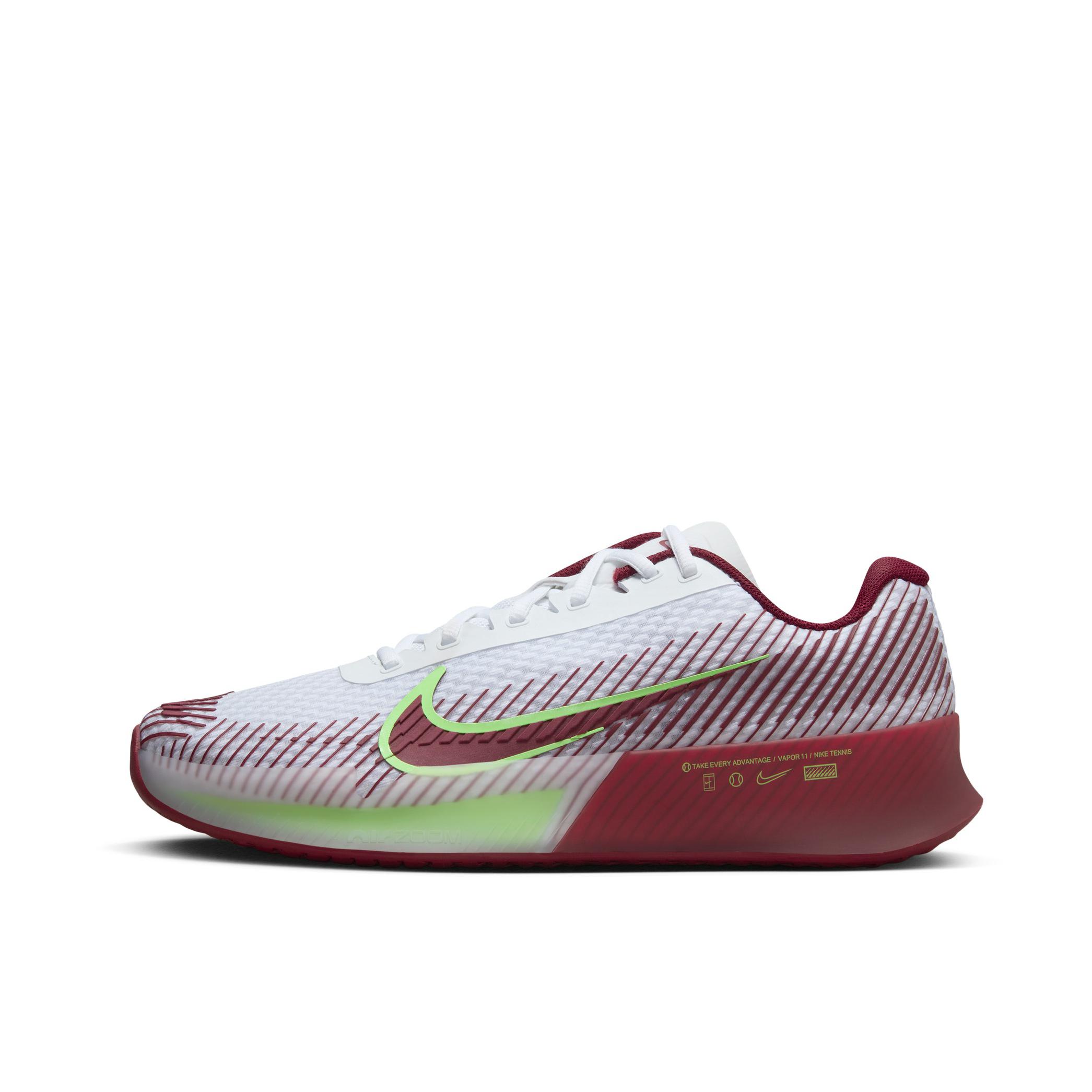 推荐商品：Nike Court Zoom Vapor 11 耐磨防滑 透气缓震 舒适轻便 支撑 网球鞋 白色/队红/爆炸绿黄