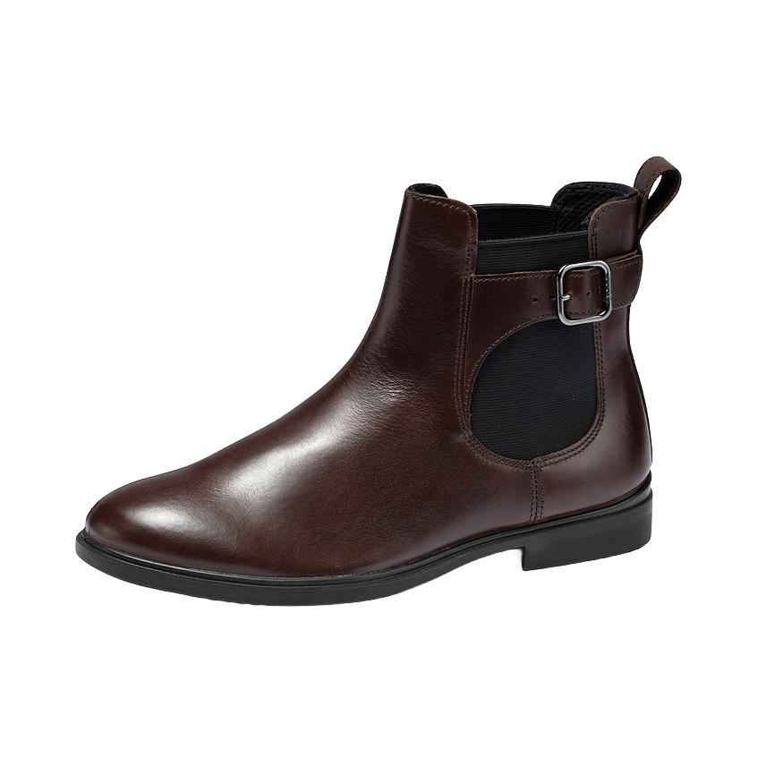 推荐商品：ECCO/爱步 舒适耐磨 休闲 切尔西靴 209813 棕色