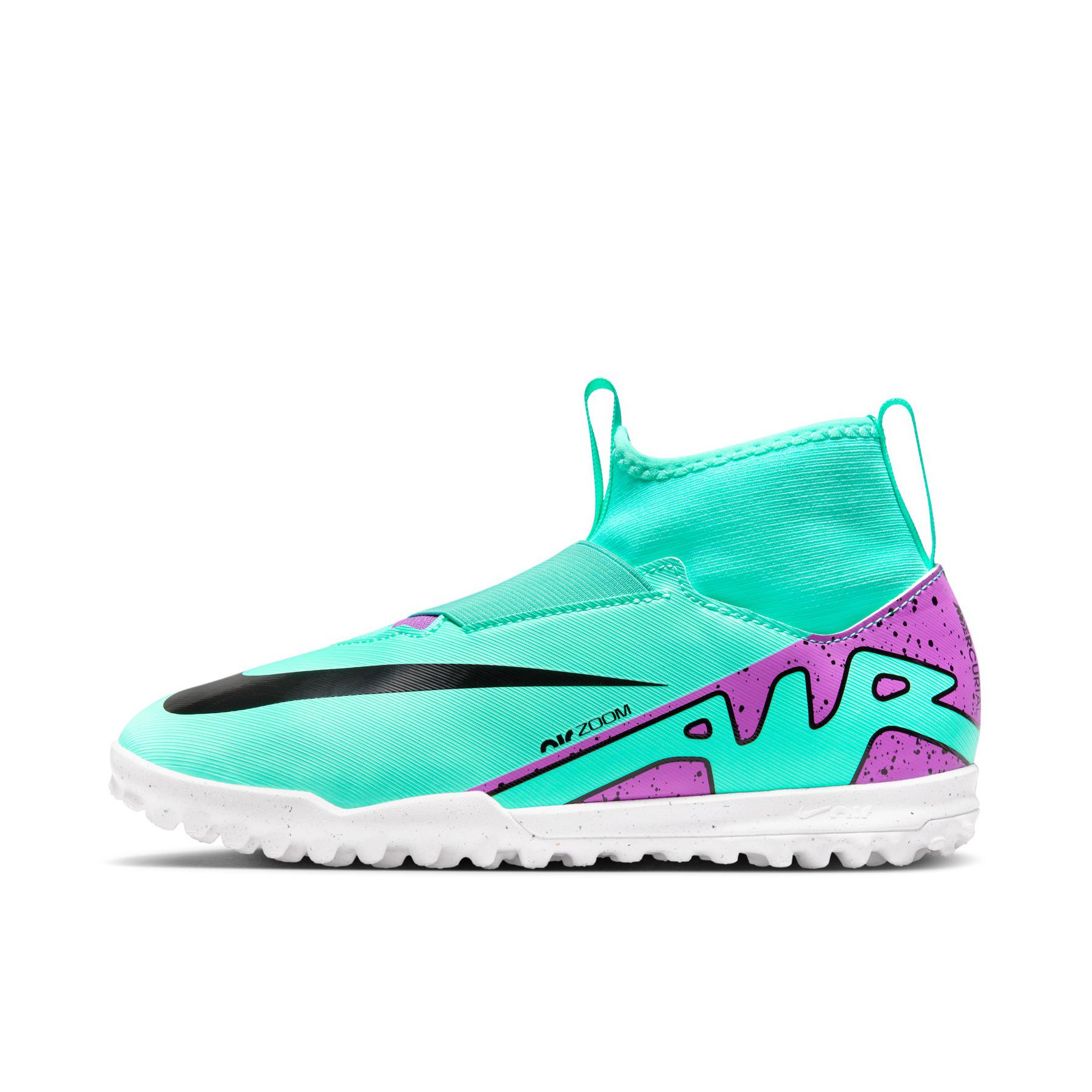 推荐商品：Nike Zoom Mercurial Superfly 9 Academy TF 中端 胶质碎钉 硬草地人造草地 圆头 足球鞋 GS/宝石绿/黑色/白色