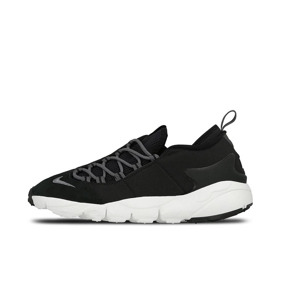 推荐商品：Nike Air Footscape NM 运动休闲鞋 舒适百搭耐磨透气低帮防滑生活圆头系带 Black Dark Grey 黑/深灰/白