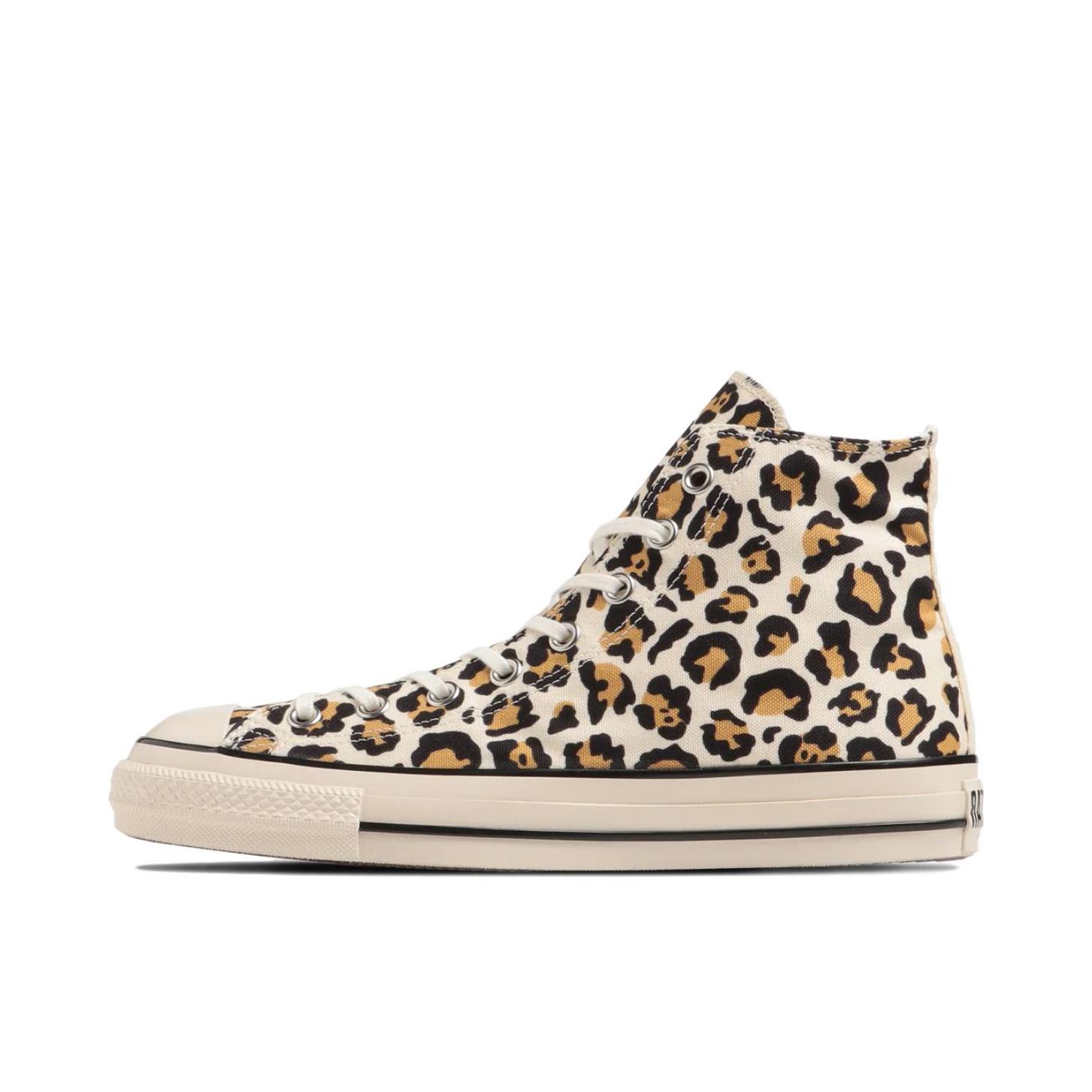 推荐商品：Converse/匡威 All Star Us Hi 帆布鞋 防滑耐磨减震轻便透气高帮休闲潮流复古 豹纹/白色/棕色