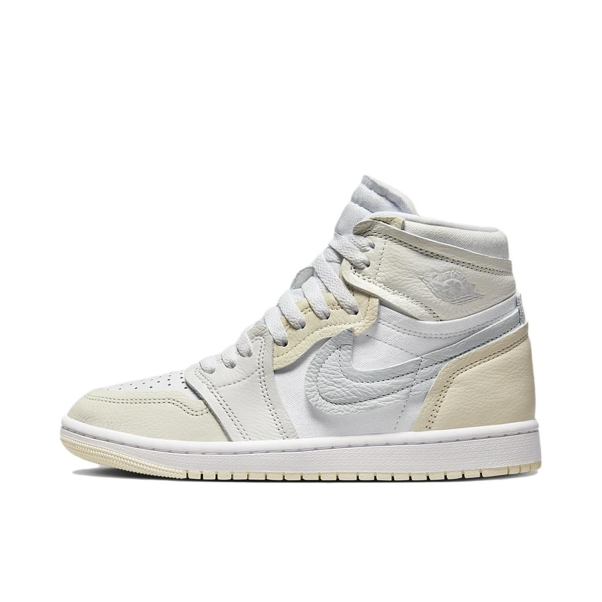 推荐商品：Air Jordan 1 板鞋 运动休闲鞋 复古潮流支撑合成革 白色/白金色/帆白